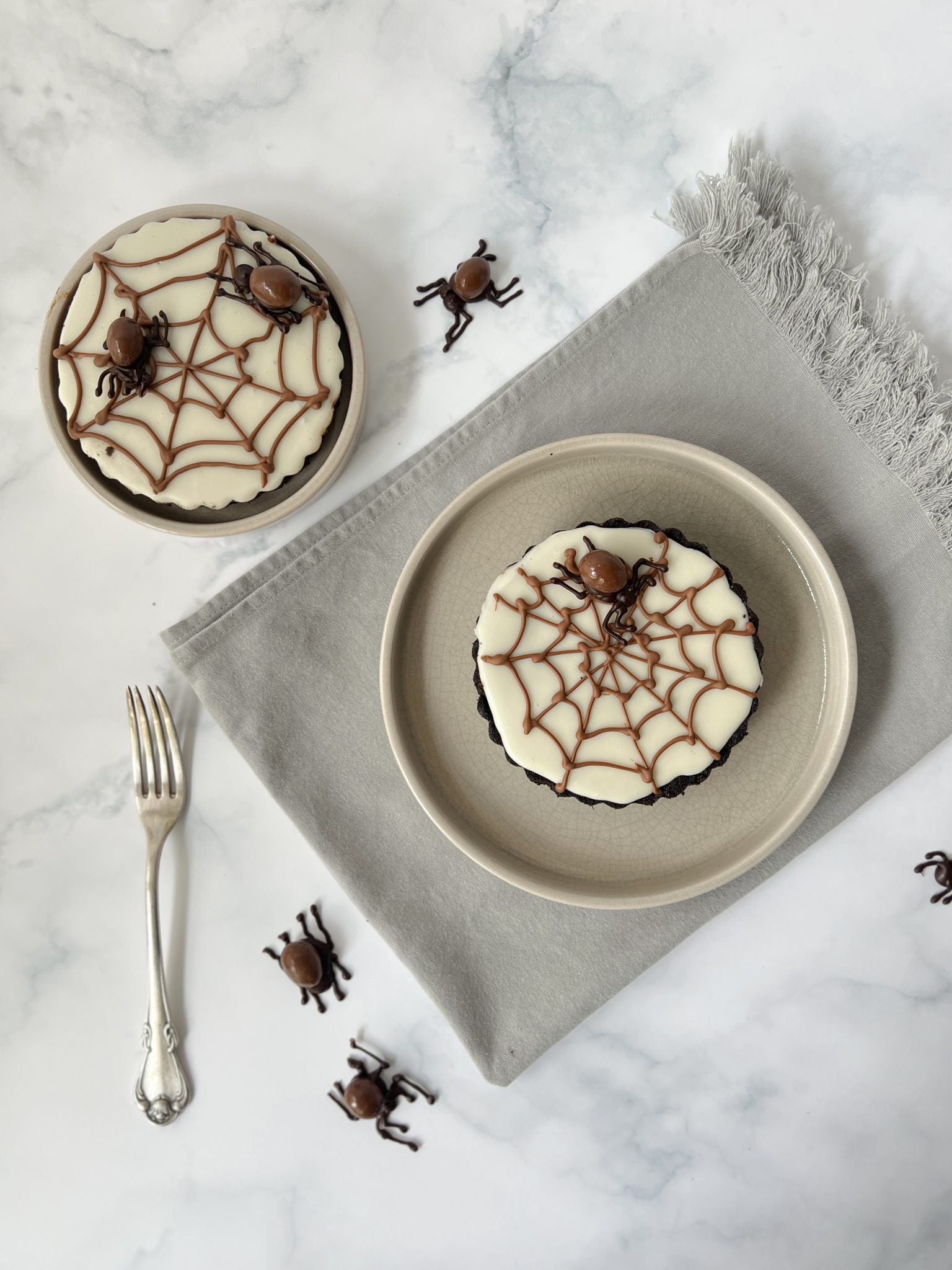 Mini Pies de Chocolate para Halloween